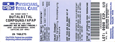 image of 50 mg/325 mg/40 mg package label